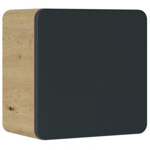 Meublorama - Meuble de rangement salle de bain erbano – 1 porte – 35x35 cm – Chêne clair et gris anthracite