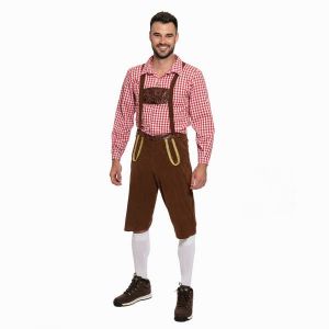 Image de Ensemble de costumes traditionnels Hommes Costume Oktoberfest MIESEPETER rouge