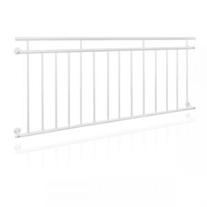 Ecd Germany Garde corps balcon à la francaise appui rambarde blanc en acier 184 x 90 cm