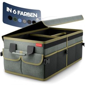 HELDENWERK Organisateur de bottes premium avec couvercle, robuste et antid&eacute;rapant - Sac &agrave; bottes pliable, grand avec double fond - Coffre, bo&icirc;te d'organisation de bottes