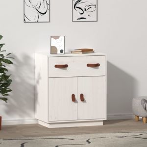 VidaXL Buffet Blanc 65,5x40x75 cm Bois massif de pin Blanc