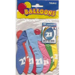 Folat Ex Zahlenballons 12In Latexballons 21 Jahr /8