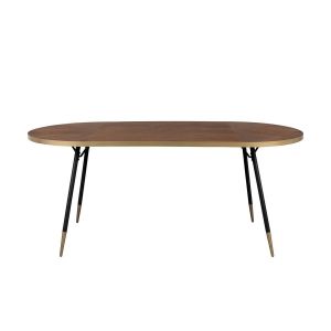 DRAWER DENISE - Table à manger 180x90cm - Métal / Bois foncé