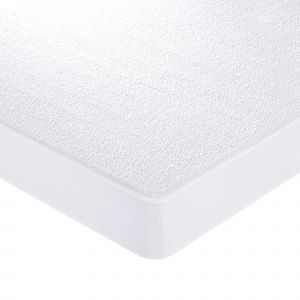 Protection de matelas 140x190 blanche en polyester 175 g/m²