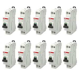 Abb Lot de 10 disjoncteurs Ph+N raccordement Vis 10A-4,5Ka - Courbe C