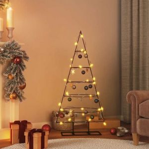 VidaXL Arbre de Noël en métal pour décoration noir 125 cm