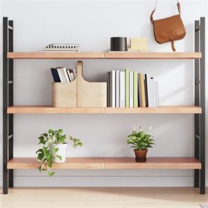 VidaXL &Eacute;tag&egrave;re murale marron clair bois ch&ecirc;ne massif trait&eacute;