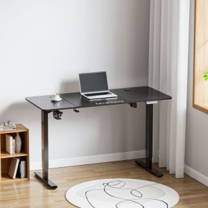 Pro.tec - Bureau électrique à hauteur réglable Stryn assis debout plateau rectangulaire 140 x 60 cm noir [ ]
