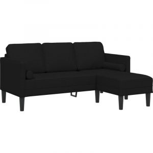 VidaXL Canapé D'angle 3 Places Noir 160 Cm Tissu