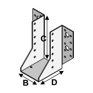 Alsafix Sabot de charpente &agrave; ailes ext&eacute;rieures (P x l x H x &eacute;p) 80 x 38 x 101 x 2,0 mm - AL-SE038101