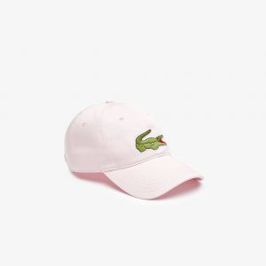 Image de Lacoste Casquette Big Croco coton organique Rose - Couleur Rose - Taille Taille unique