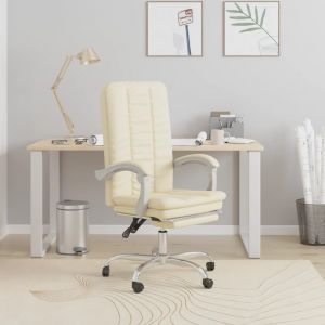 VidaXL 349720 Fauteuil inclinable de bureau Crème Similicuir