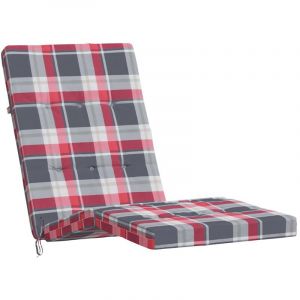 VidaXL Coussins de chaise longue lot de 2 motif à carreaux rouges Red check pattern