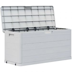 Coffre boîte meuble de jardin rangement 280 litres gris clair