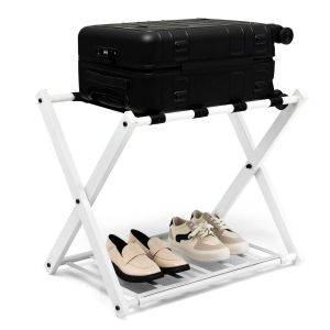 Porte-bagages Coast avec porte-chaussures pliable - blanc