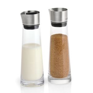 Blomus Set Macchiato sucre et lait en inox et verre