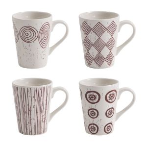 Image de Table passion Coffret de 4 mugs 37 cl terra en porcelaine rouge