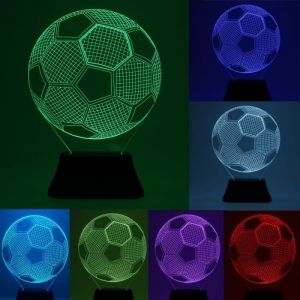 3D LED Lampe Football Optique Illusion Veilleuse Lampe De Nuit Pour Chambre