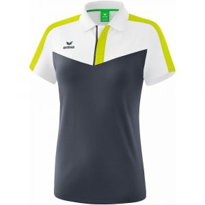 Erima Squad Sport Polo Femme, Blanc/Slate Grey/Bio Lime, FR : 36 (Taille Fabricant : 34)