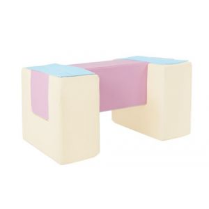 3 blocs en mousse rose bleu jaune pastel