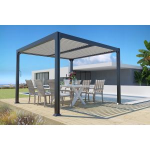 Couleurs du monde Pergola bioclimatique autoportante Denver - Aluminium - 3x3m