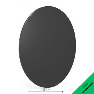 Signaletique.biz France - Panneau rond aluminium composite gris diam&egrave;tre 1000 mm &ndash; &Eacute;paisseur 3 mm &ndash; Usage d&eacute;co ou pro, int&eacute;rieur/ext&eacute;rieur