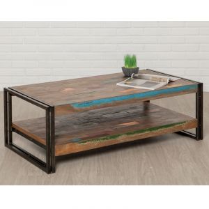 House and Garden Table basse 120 cm double plateaux en teck recyclé - TUNDRA