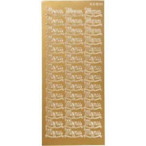 Creotime Stickers Peel Off - Doré - Motif Menu - 1 Planche de 10x23 cm
