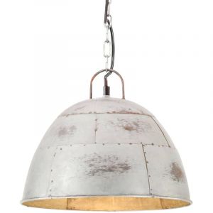 VidaXL Lampe suspendue industrielle vintage 25 W Argent&eacute; Rond 31cm E27