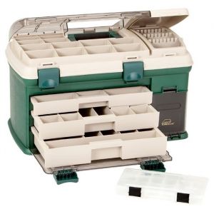 Plano Boîte de rangement à trois tiroirs, organiseur de matériel de pêche, organiseur de rangement portable, boîte à outils, petites pièces, plateaux amovibles, pêche, perlage, fournitures scolaires