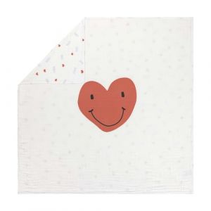 Lässig Couverture pour bébé Couverture à Langer Couverture Douillette Douce et Respirante/Heavenly Soft Blanket Happy Rascals Heart