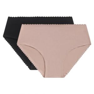 DIM Culotte Femme Taille Haute Body Touch Easy x2, Blanc/Gris, M