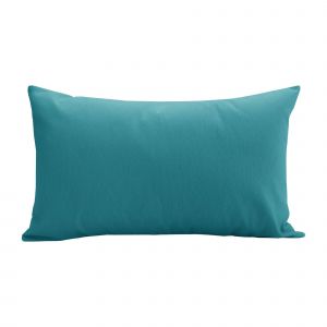 Image de Housse de coussin r&eacute;cycl&eacute;e Heva CAMIF-30 x 50 cm-Bleu Canard