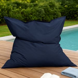 Concept-Usine Pouf rectangulaire d'ext&eacute;rieur XXL 180x140cm bleu marine MOKU