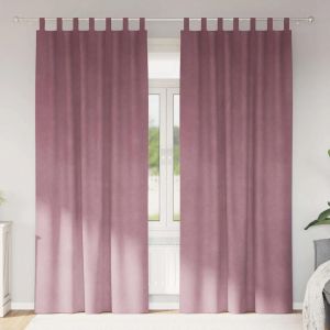 VidaXL Rideaux Avec Des Rideaux 2 Pcs Rose Fonc&eacute; 140 X 260 Cm Velours