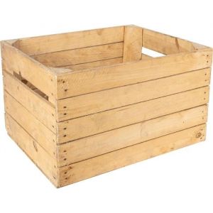 Creative Deco Caisse en Bois Vintage Clair - 50x40x30 cm - Caisse Bois Vin - Cagette Bois - Fruits - Caisse en Bois Rangement