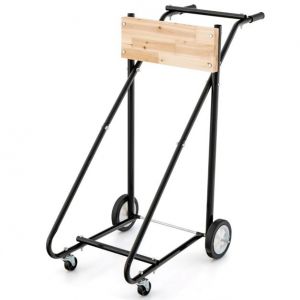 Coast Robust Outboard Motor Stand on Wheels - Metal Motor Transport Trolley 110x57x104 cm, Black, Capacity 150 kg