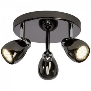 Brilliant AG Plafonnier LED a 3 lumieres Milano 3xGU10 3W chrome et noir