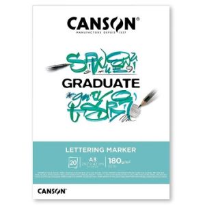 Canson Bloc Graduate - Lettering Marker - A3 - 180 g - 20 feuilles