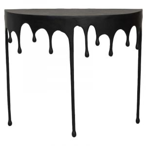 Table console en aluminium noir 90 cm