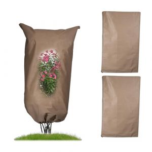 Relaxdays Voile d'hivernage pour Plantes d'ext&eacute;rieur, Lot de 3, Housse de Protection, 140x80 cm, Non tiss&eacute;, Beige