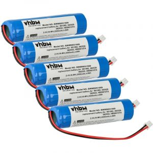 Vhbw 5x Batterie compatible avec Legrand BAEH IP66 ECO1, BAPI, BAES, URA, DBR IP66 ECO1 &eacute;clairage d'issue de secours (2000mAh, 2,4V, NiMH)