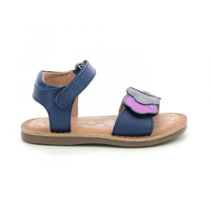 Kickers Sandales Cuir Dyastar Bleu - Couleur Bleu - Taille 21