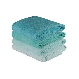 Ensemble de 4 draps de bain Rainbow - 70 x 140 cm - 100% coton - 500 g/m&sup2; - cama&iuml;eu vert d'eau
