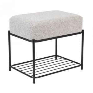 Tabouret design, Tabouret rectangulaire Milou en tissu gris Noir en Fabric Boite A Design