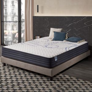 Naturalex - Matelas Perfect Sleep - 140x190 cm - Mousse mémoire de forme hr, Blue Latex, Hypoallergénique - Ferme - 7 zones de confort - Face