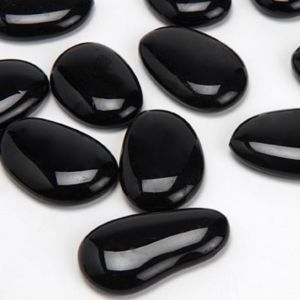 Galets en verre noirs - Seau de 4 kg - Lou De Castellane - Noir - Verre