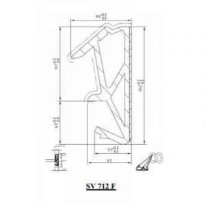 Kiso Joint sur ouvrant en tpe sv 712 f pour rainure de 4-4.5 mm et jeu de 15 mm finition noir en carton de 100 ml