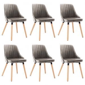 Image de VidaXL Chaises de Salle à Manger Velours 6 pcs Gris Clair
