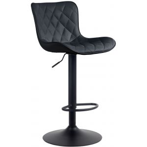 Image de CLP Tabouret de bar ajustable pivotant similicuir Noir